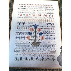 Live Each Season As It Passes Inspirational Cross Stitch Pattern Sampler